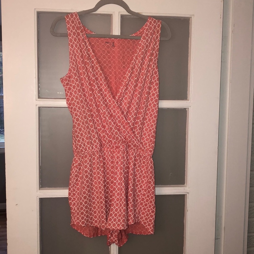 Pink and white romper